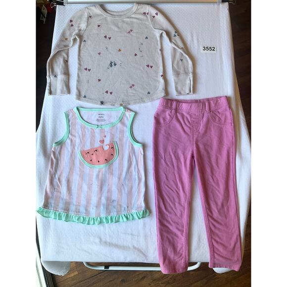 Garanimals and Carter’s Toddler Girls Bundle of Tees and Pants size 3T 4T Pink - Picture 2 of 9